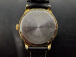 Vtg Rivington Electra 23 Quartzarama Men's Wristwatch Leather Band Gold Bezel