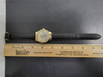 Vtg Rivington Electra 23 Quartzarama Men's Wristwatch Leather Band Gold Bezel