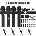 SMARTSTANDARD 5 Feet Bypass Sliding Barn Door Hardware Kit For Double Wood Doors