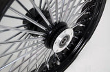 Black & Chrome 48 King Spoke 26" x 3.5" Front Wheel Harley Custom Models 37-541