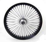 New Black Chrome 48 King Spoke 21" x 2.15" Single Disc Wheel Harley Narrow Glide