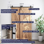 SMARTSTANDARD 5 Feet Bypass Sliding Barn Door Hardware Kit For Double Wood Doors