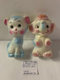 Vintage Squeak Toys 2 Elephant & Bear Baby Made in W. Germany 60's