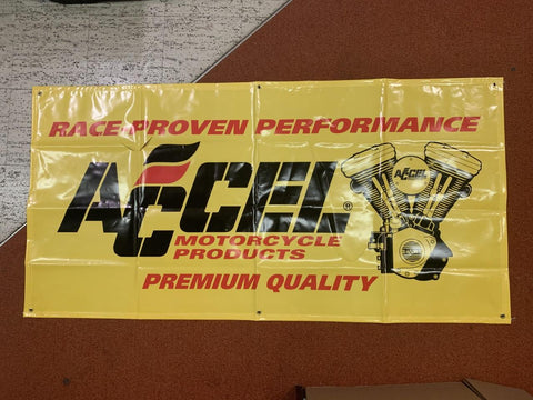 ACCEL Race Proven Performance V Twin Engine Banner Yellow