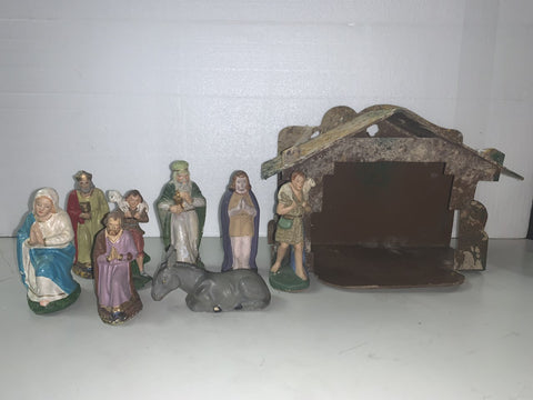 Vintage German Nativity Mixed Pieces no Jesus