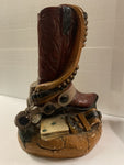 Vintage Stage Coach Pottery Chalkware & Cowboy Boot Bank Large Color