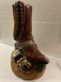 Vintage Stage Coach Pottery Chalkware & Cowboy Boot Bank Large Color