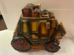 Vintage Stage Coach Pottery Chalkware Bank Large Western Collectible