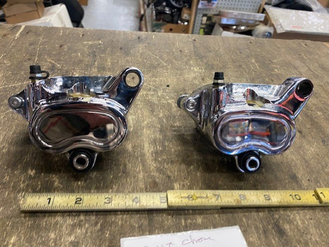 Chrome Dual Disc Front Brake Calipers Harley Dyna Bagger Sportster 4 piston 2000