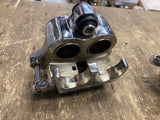 Chrome Dual Disc Front Brake Calipers Harley Dyna Bagger Sportster 4 piston 2000